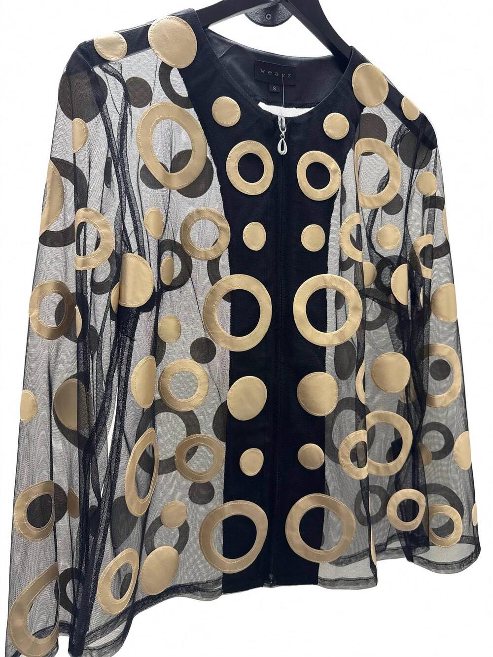 NEW WEAVZ women's circle detail jacket in gold black